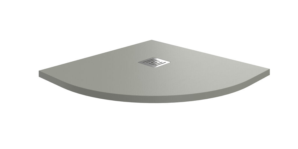 PLATO ARDESIA 80X80 SEMICIRCULAR GRIS